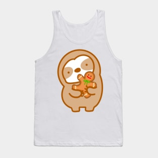 Cute Christmas Gingerbread Man Sloth Tank Top